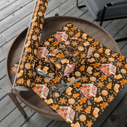 Gingerbread House Holiday Gift Wrap Paper
