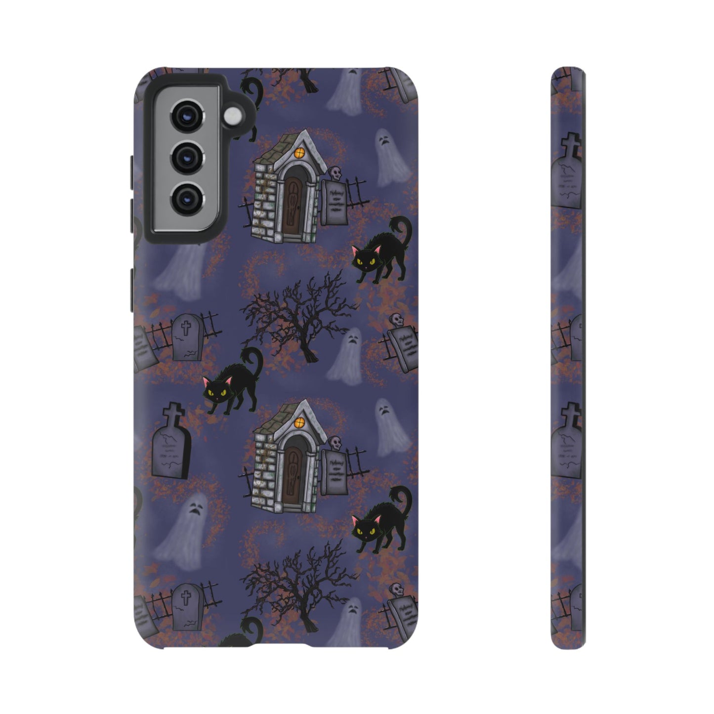 Halloween Phone Case, Spooky Cat Design, Tough Phone Cover, Gift for Cat Lovers, Fall Decor, Halloween Accessories