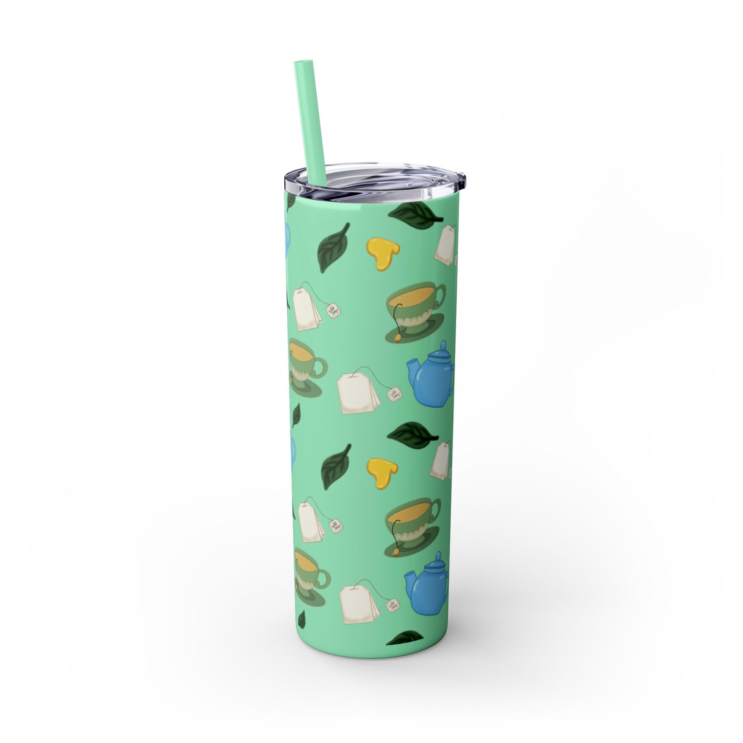 Charming Tea Themed Tumbler, Stylish Drinkware for Tea Lovers, Perfect for Gifts, Home, Travel, Eco-Friendly Beverage Container