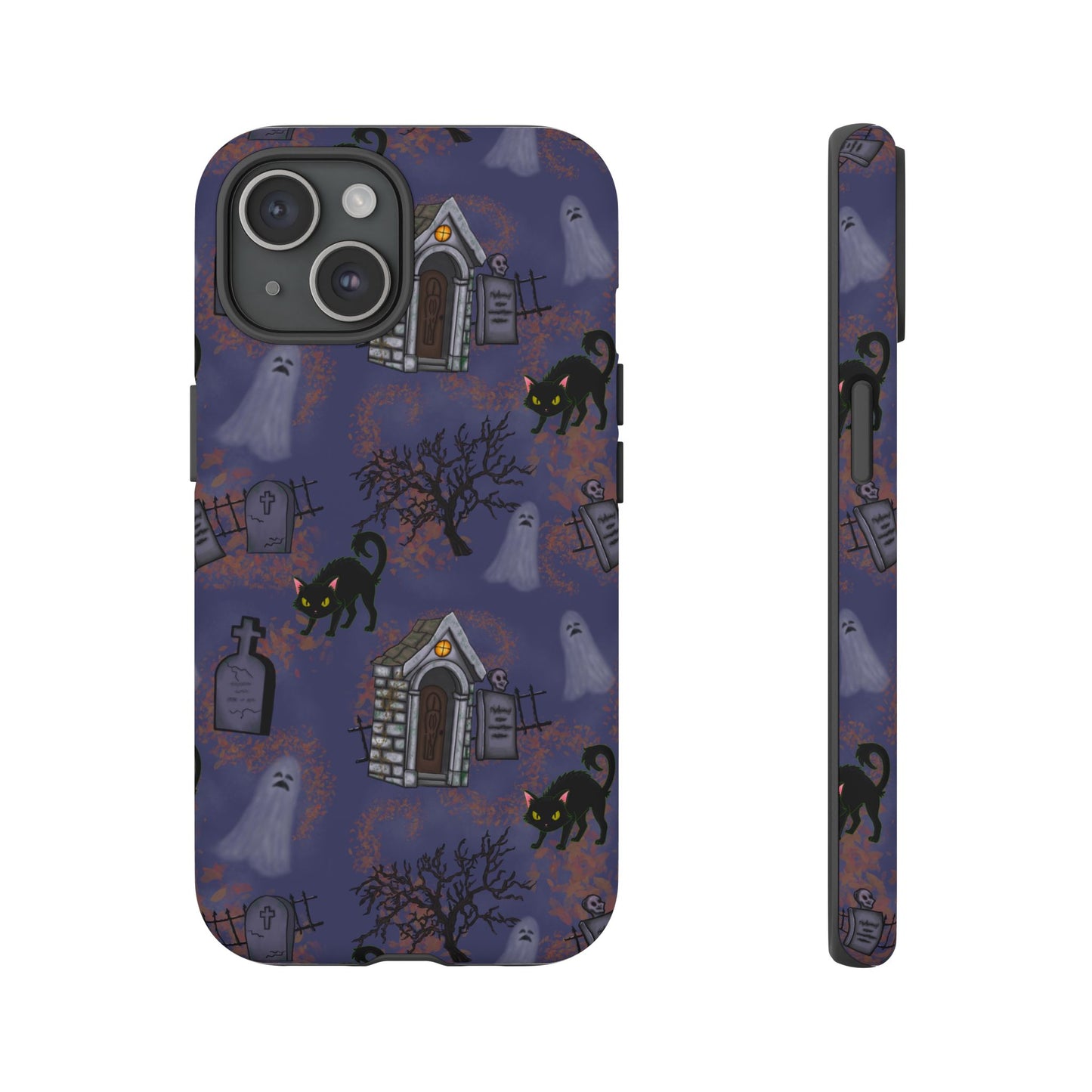 Halloween Phone Case, Spooky Cat Design, Tough Phone Cover, Gift for Cat Lovers, Fall Decor, Halloween Accessories