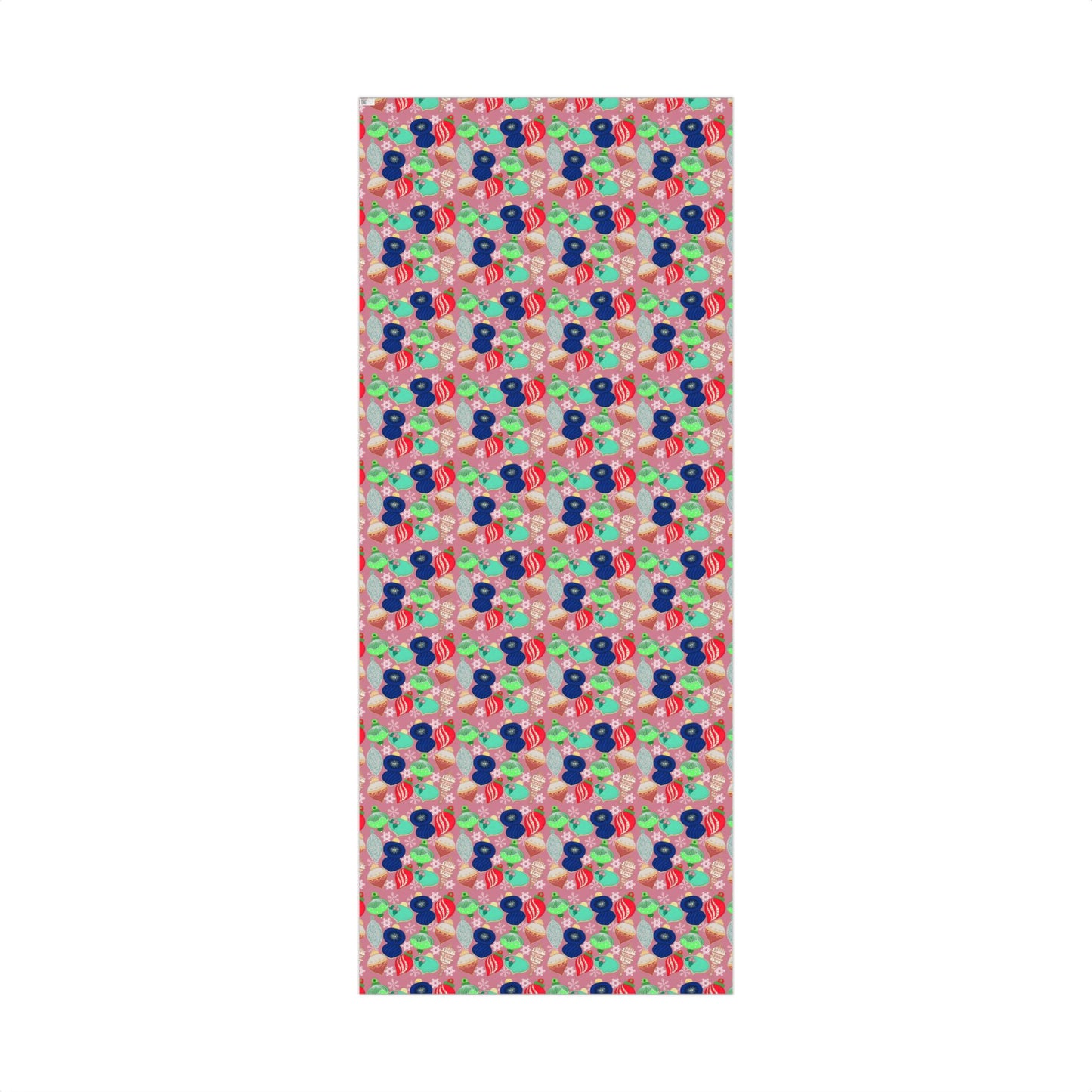 Cookie Holiday Ornament Gift Wrap Paper — Pink Retro Bauble Pattern
