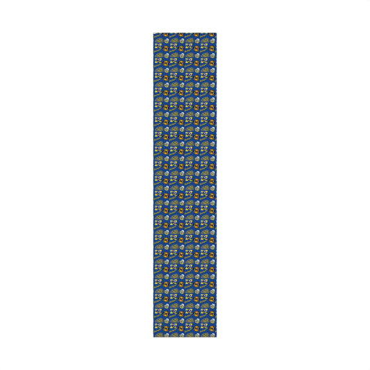 Michigan Wolverines Gift Wrap Paper – Blue & Maize Collegiate Pattern (Text: "Michigan")