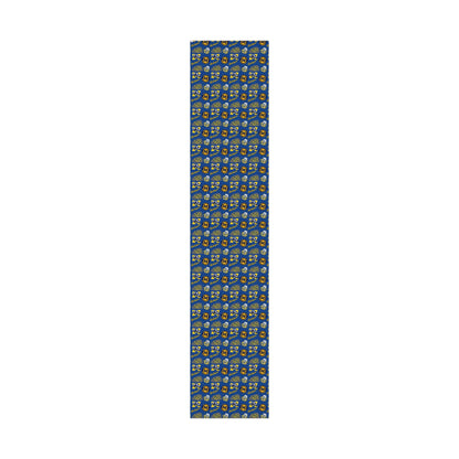 Michigan Wolverines Gift Wrap Paper – Blue & Maize Collegiate Pattern (Text: "Michigan")