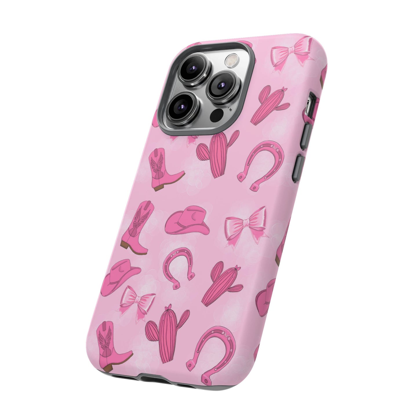 Cowgirl Chic Phone Case, Western Style Tough Case, Cute Pink Cowboy Theme, Gift for Rodeo Lovers, Country Western Decor