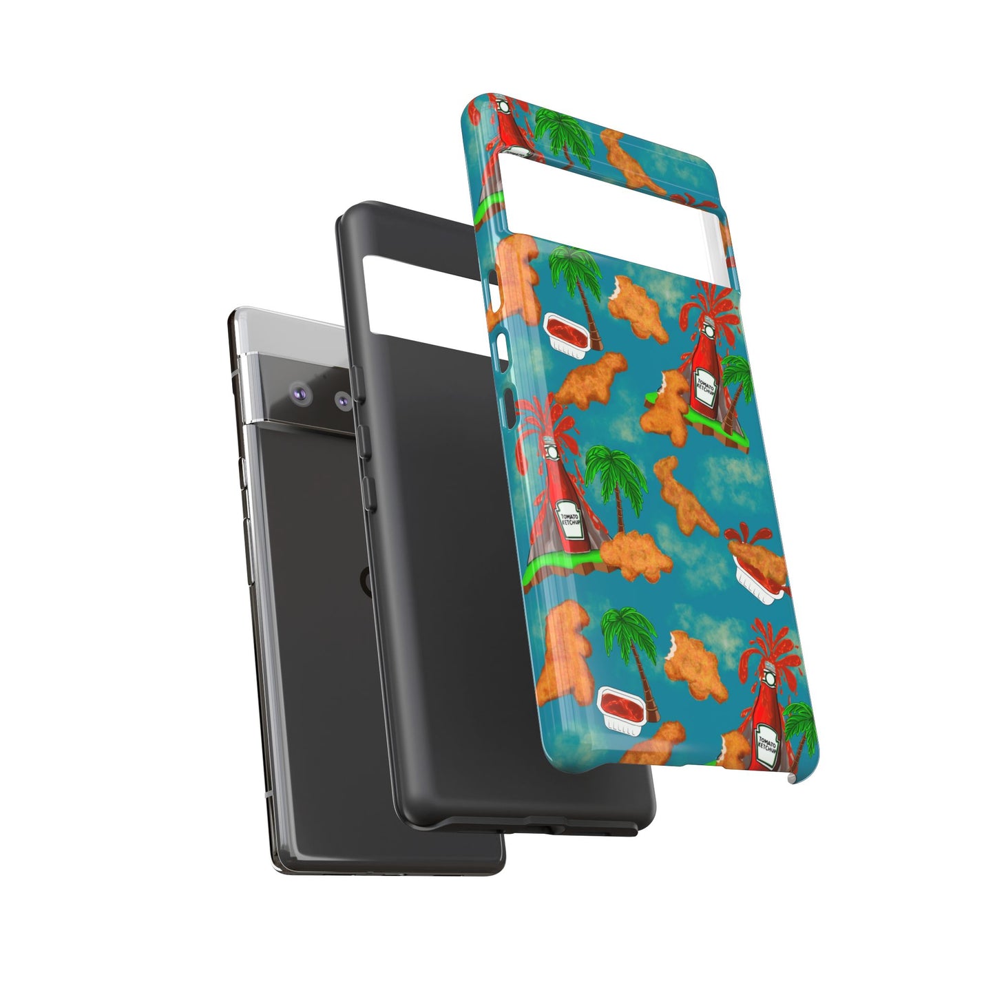 Dino Nuggets Phone Case - Tropical Vibes & Humor, Perfect Gift for Friends, Summer BBQ, Beach Lovers, Unique Accessory, Tough Cases