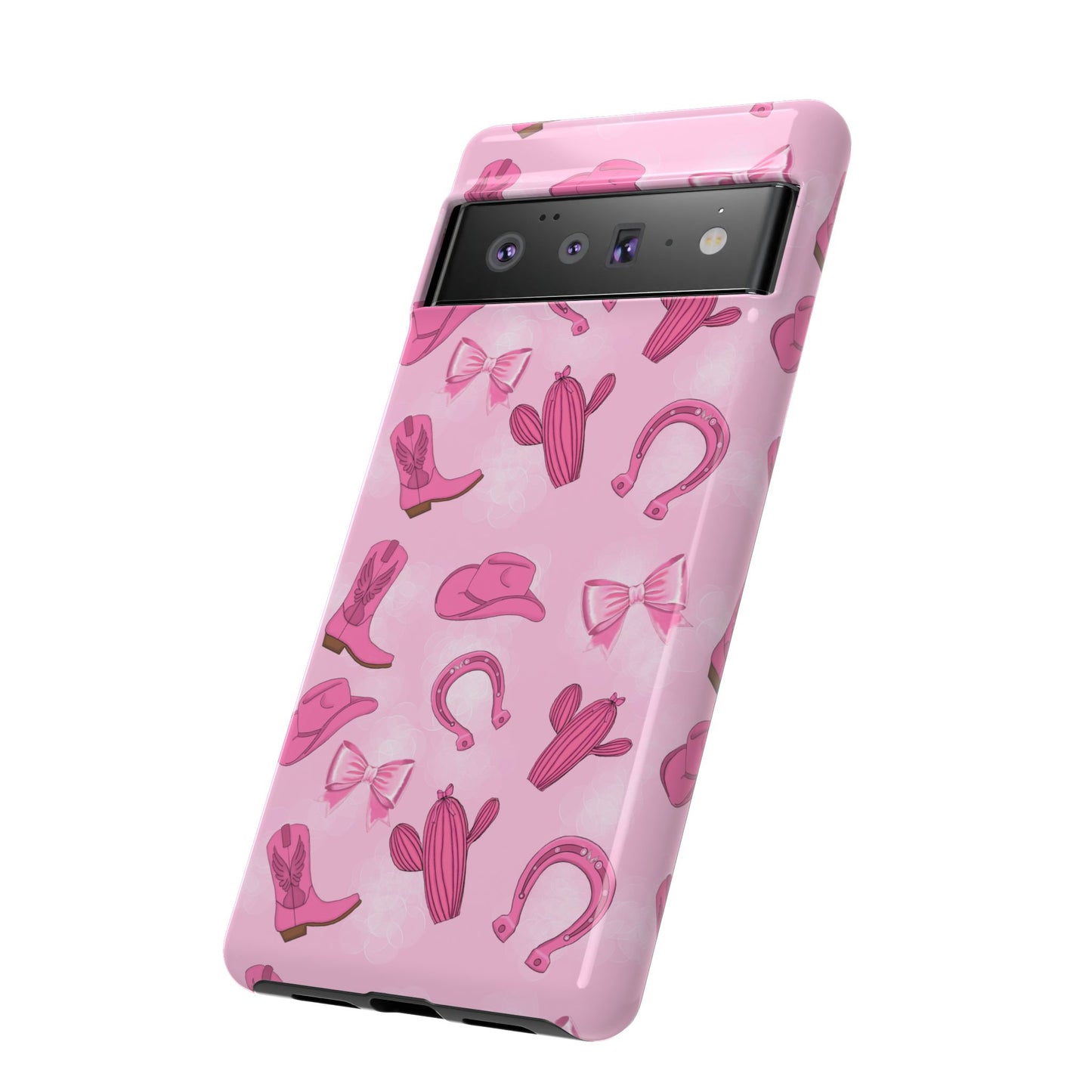 Cowgirl Chic Phone Case, Western Style Tough Case, Cute Pink Cowboy Theme, Gift for Rodeo Lovers, Country Western Decor
