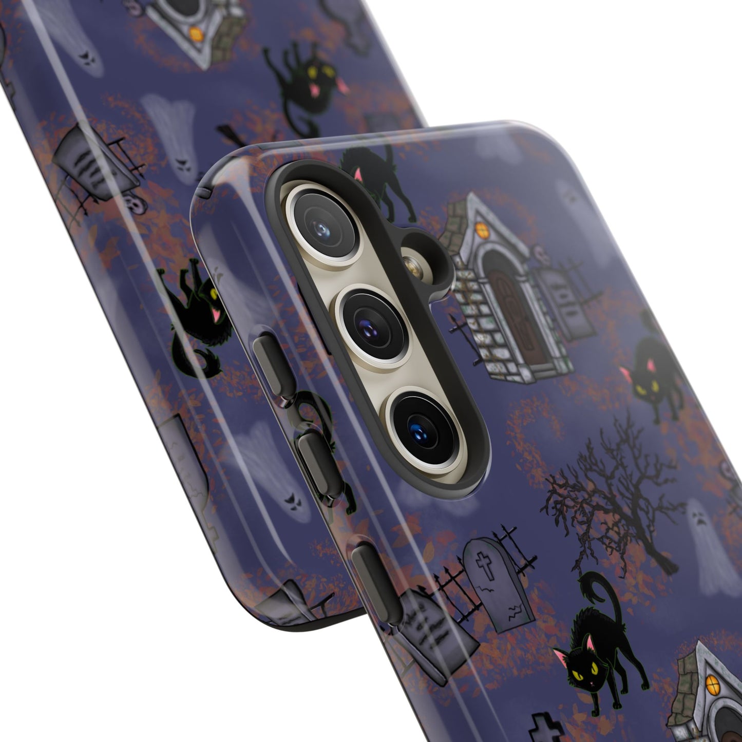 Halloween Phone Case, Spooky Cat Design, Tough Phone Cover, Gift for Cat Lovers, Fall Decor, Halloween Accessories