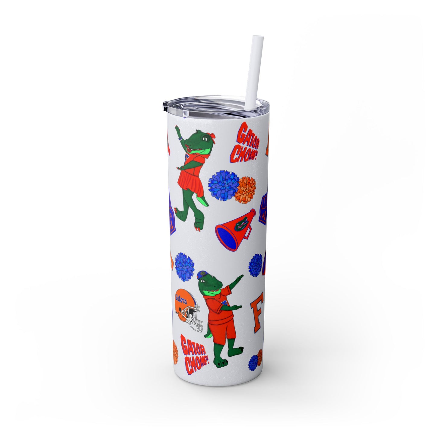 Florida Gators Spirit Skinny Tumbler - 20oz, Perfect for Game Day, Alumni Gifts, Sports Parties, Custom Drinkware, Florida Fan Merch