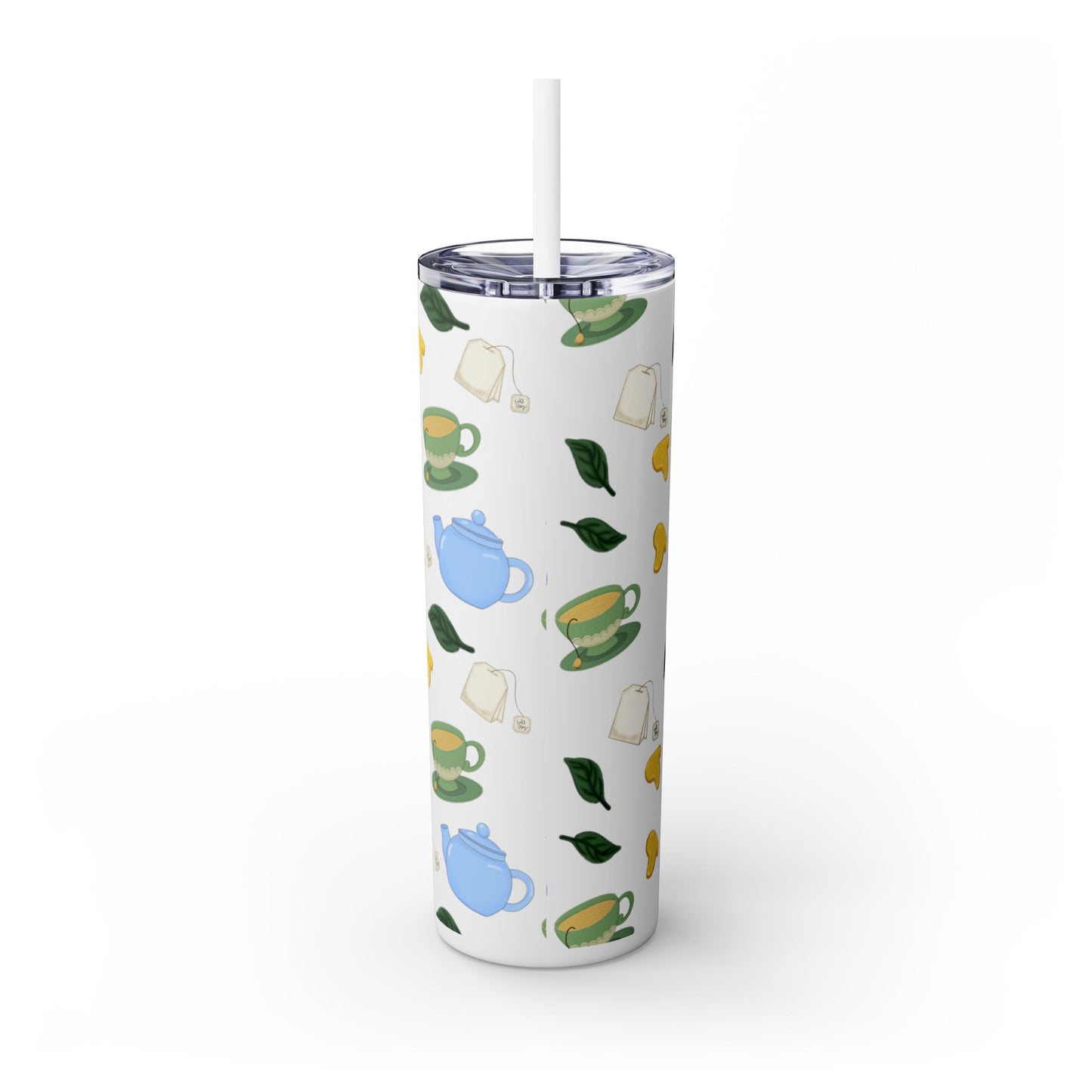 Charming Tea Themed Tumbler, Stylish Drinkware for Tea Lovers, Perfect for Gifts, Home, Travel, Eco-Friendly Beverage Container