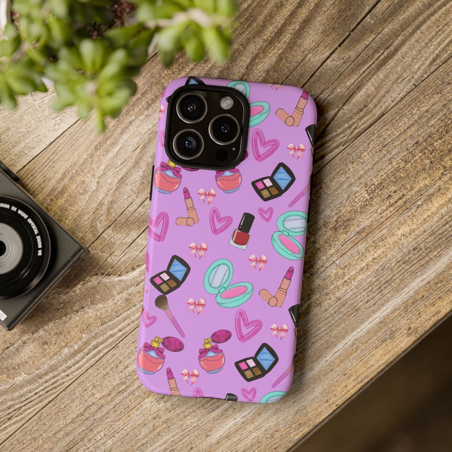 Cute Makeup Phone Case, Tough Cases, Cosmetic Lover Gift, Makeup Junkie Accessory, Beauty Phone Cover, Fun Design for Her