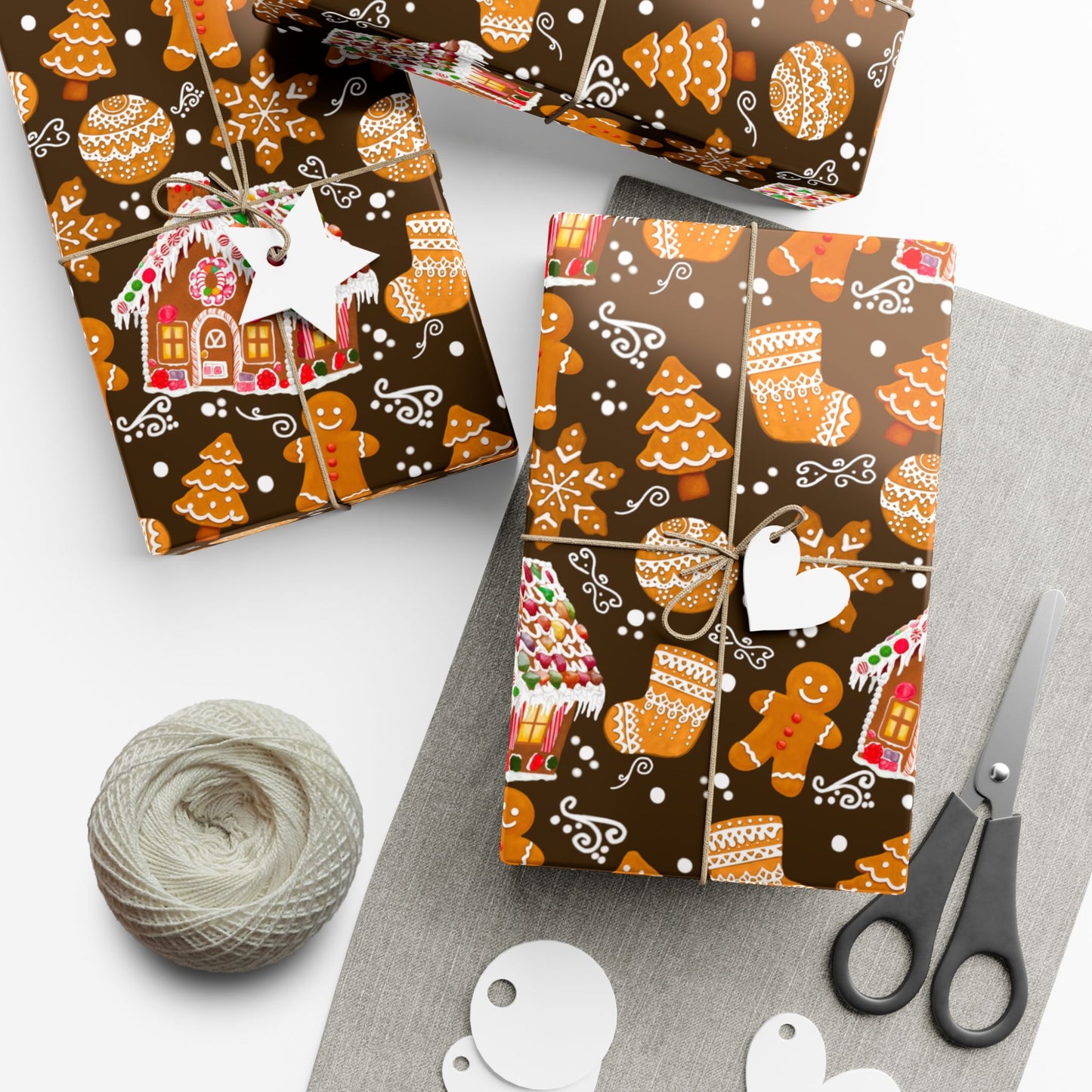 Gingerbread House Holiday Gift Wrap Paper