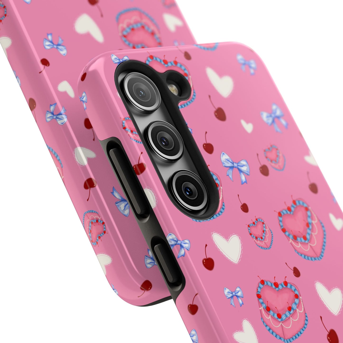 Hearts and Cake Patterned Phone Cases with Bow and Cherry Designs, Durable Phone Cover, Trendy Gift for Teens, Stylish Accessory, Perfect for [...]