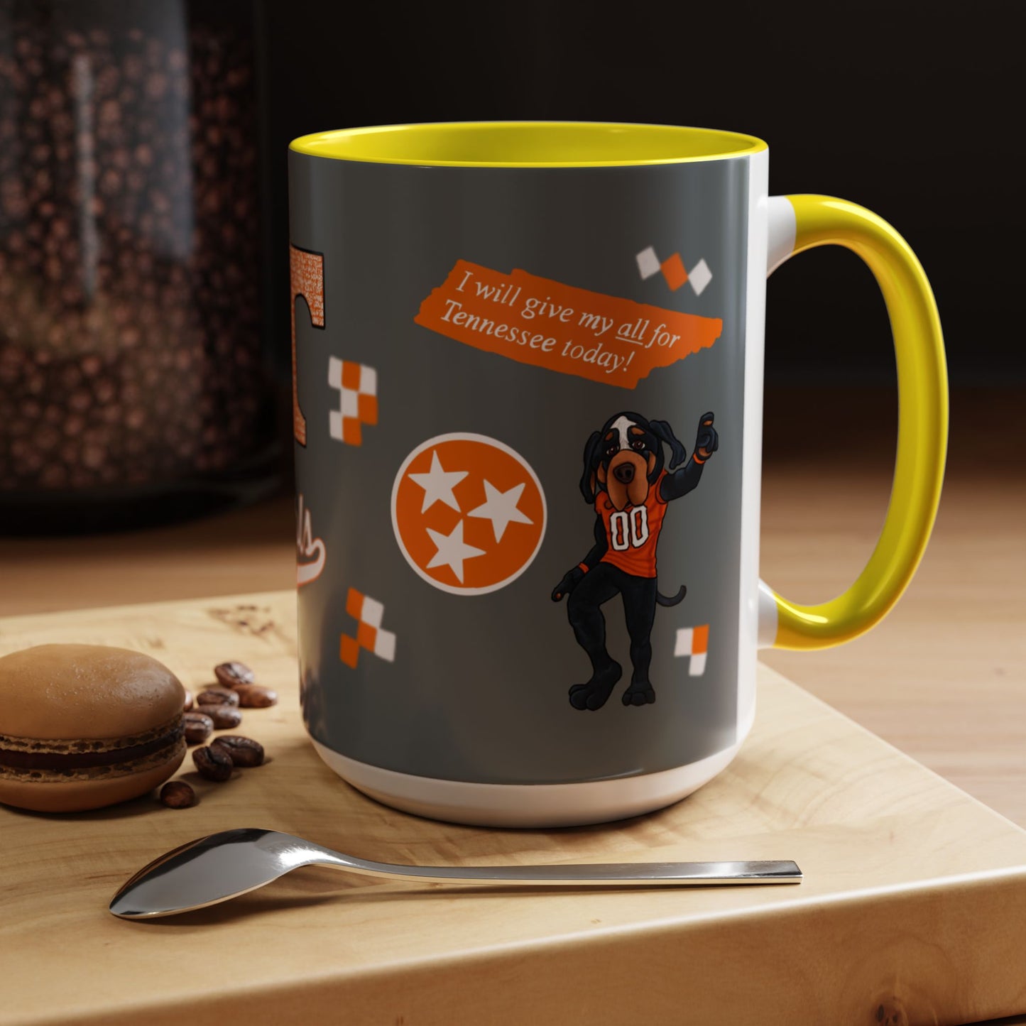 Tennessee Spirit Coffee Mug, Perfect for Gameday, College Student Gift, Unique Drinkware, Sports Fan Mug, Show Your Team Pride