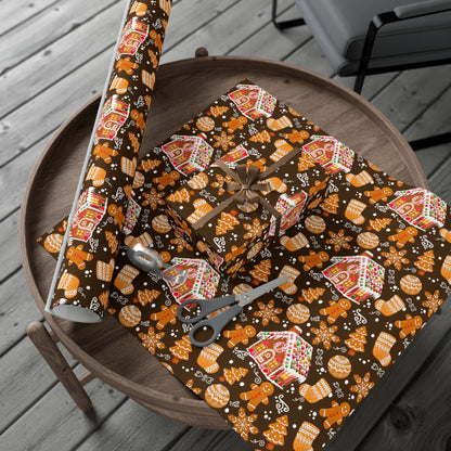 Gingerbread House Holiday Gift Wrap Paper