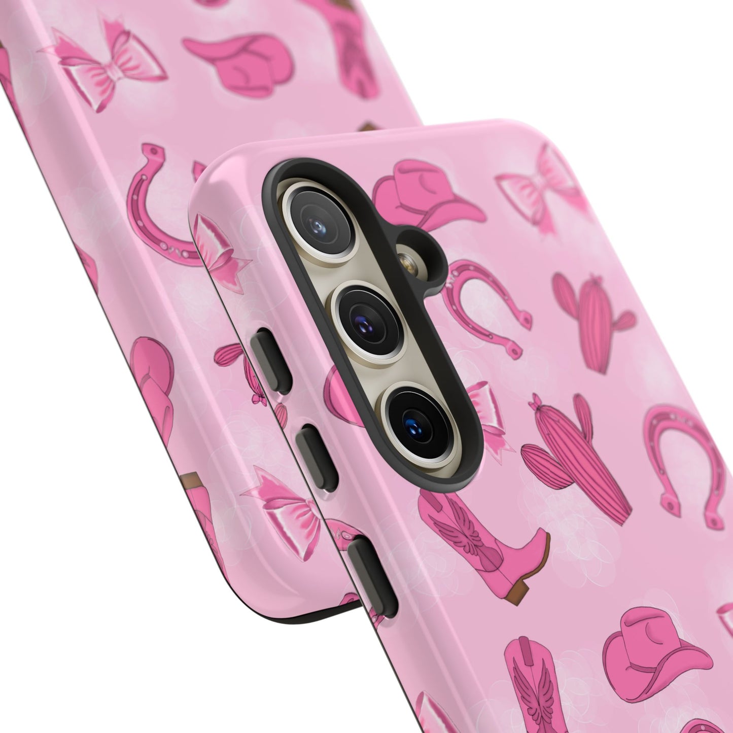 Cowgirl Chic Phone Case, Western Style Tough Case, Cute Pink Cowboy Theme, Gift for Rodeo Lovers, Country Western Decor