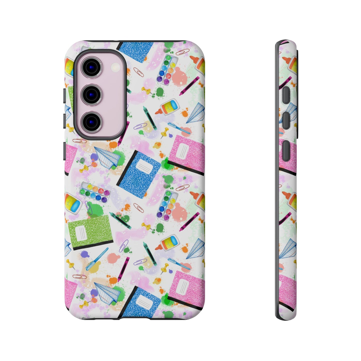 Colorful Art-Themed Phone Case, Cute Creative Gift for Artists, Unique Mobile Cover, Fun School Supplies Case, Bright Art Supplies Design
