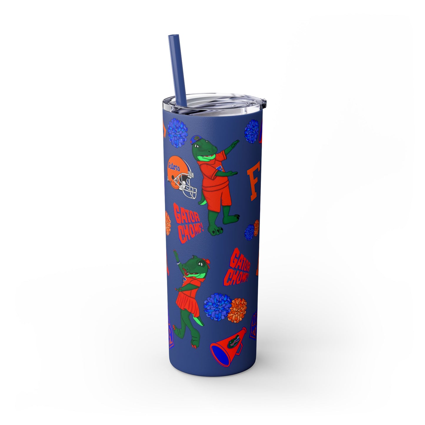 Florida Gators Spirit Skinny Tumbler - 20oz, Perfect for Game Day, Alumni Gifts, Sports Parties, Custom Drinkware, Florida Fan Merch