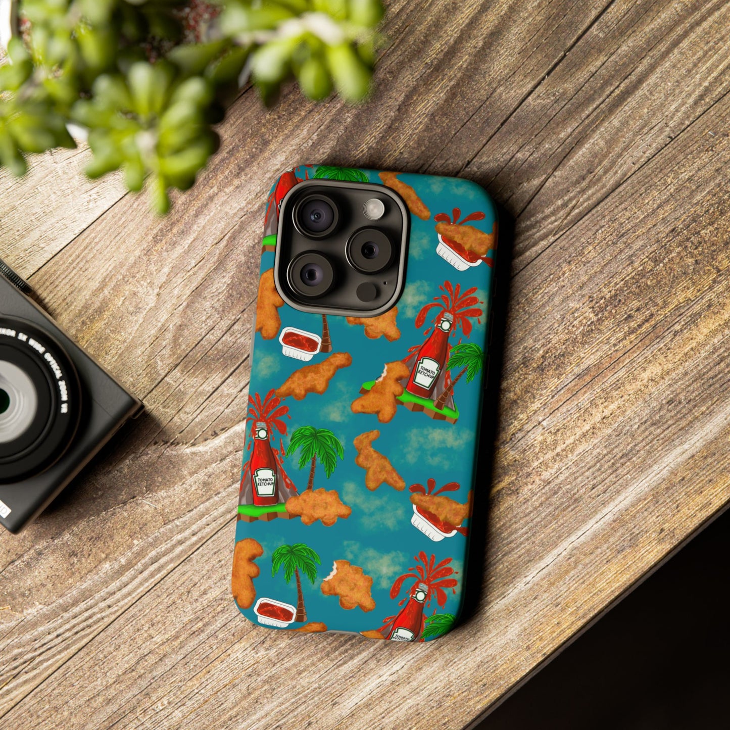 Dino Nuggets Phone Case - Tropical Vibes & Humor, Perfect Gift for Friends, Summer BBQ, Beach Lovers, Unique Accessory, Tough Cases