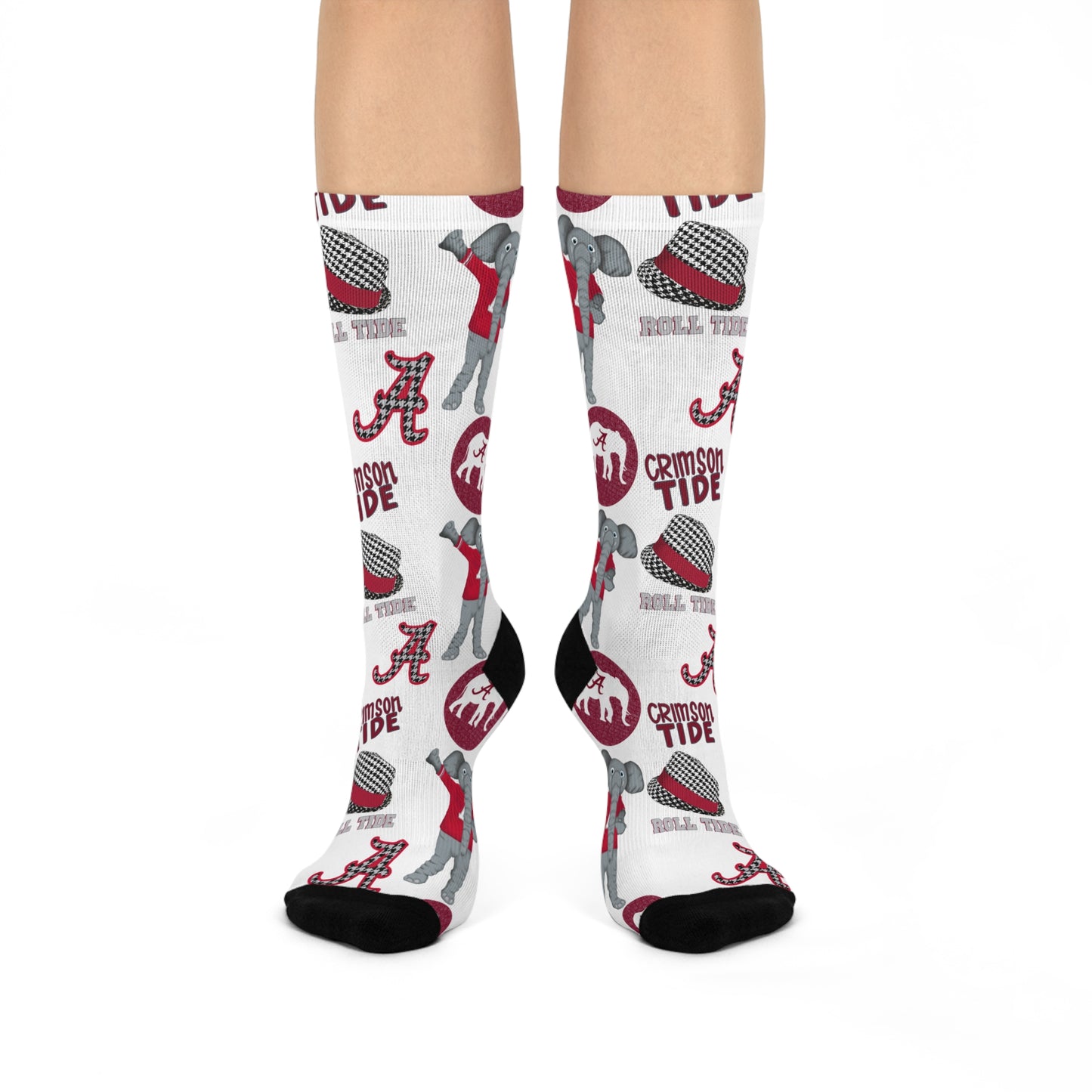 Cozy Alabama Crew Socks | Perfect for Tailgating, Game Day Wear, Gift for Sports Fans, Athletic Socks, Holiday Apparel