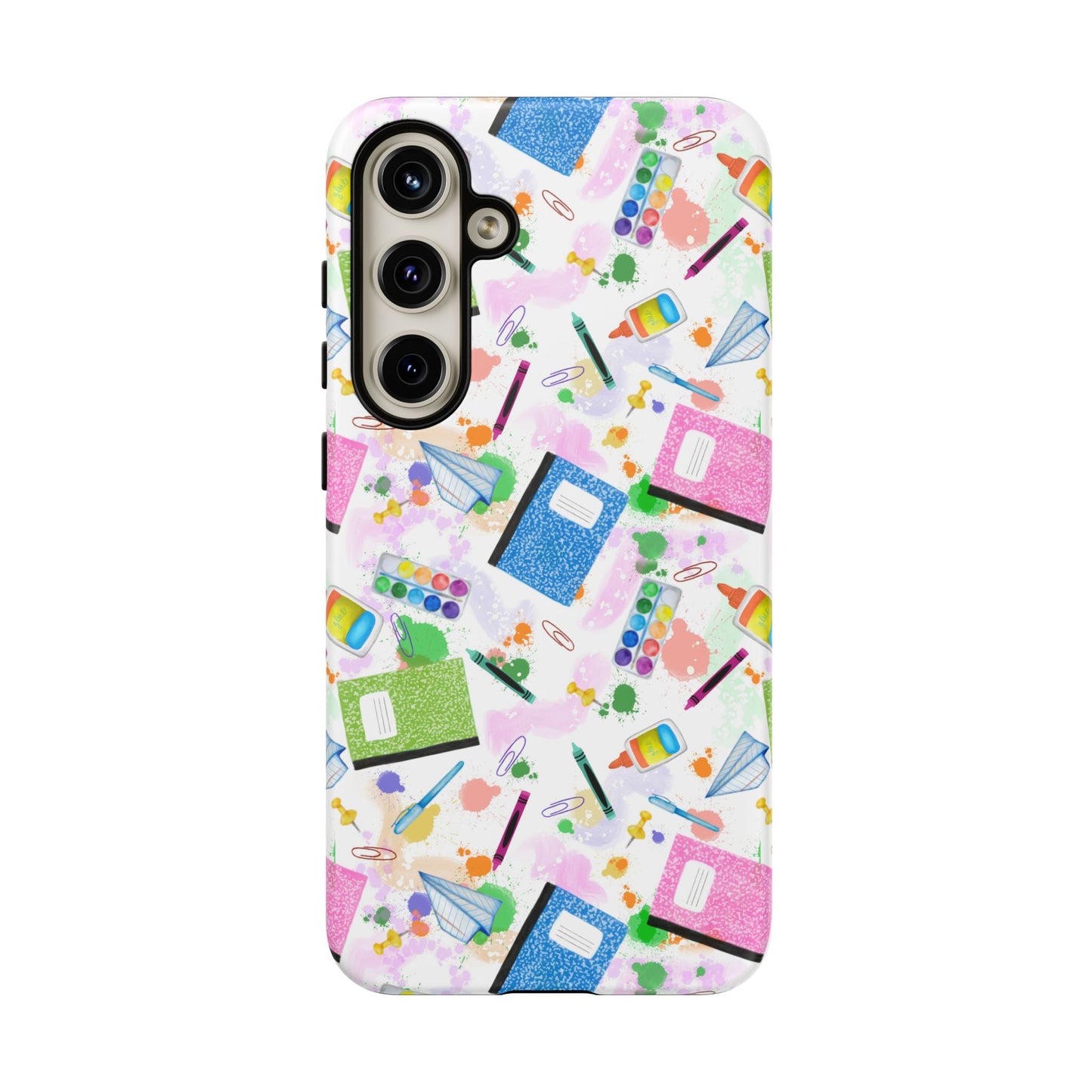 Colorful Art-Themed Phone Case, Cute Creative Gift for Artists, Unique Mobile Cover, Fun School Supplies Case, Bright Art Supplies Design