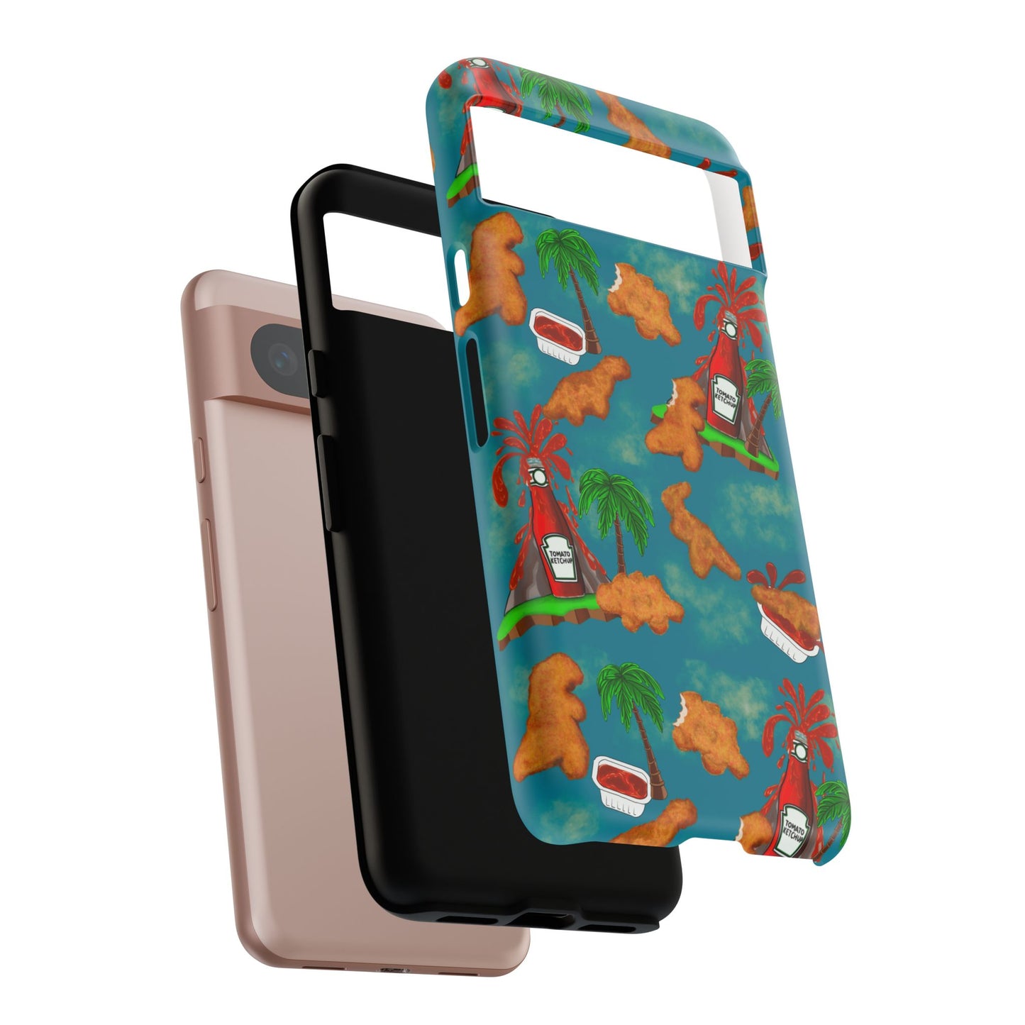 Dino Nuggets Phone Case - Tropical Vibes & Humor, Perfect Gift for Friends, Summer BBQ, Beach Lovers, Unique Accessory, Tough Cases