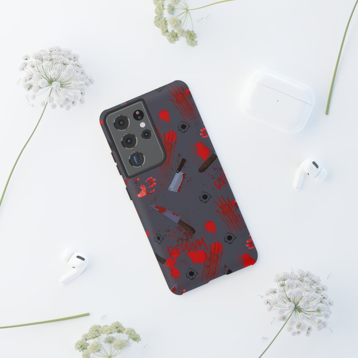 Blood Splatter Phone Case, Tough Case for Horror Fans, Halloween Accessory, Unique Gift for Gamers, Spooky Phone Cover
