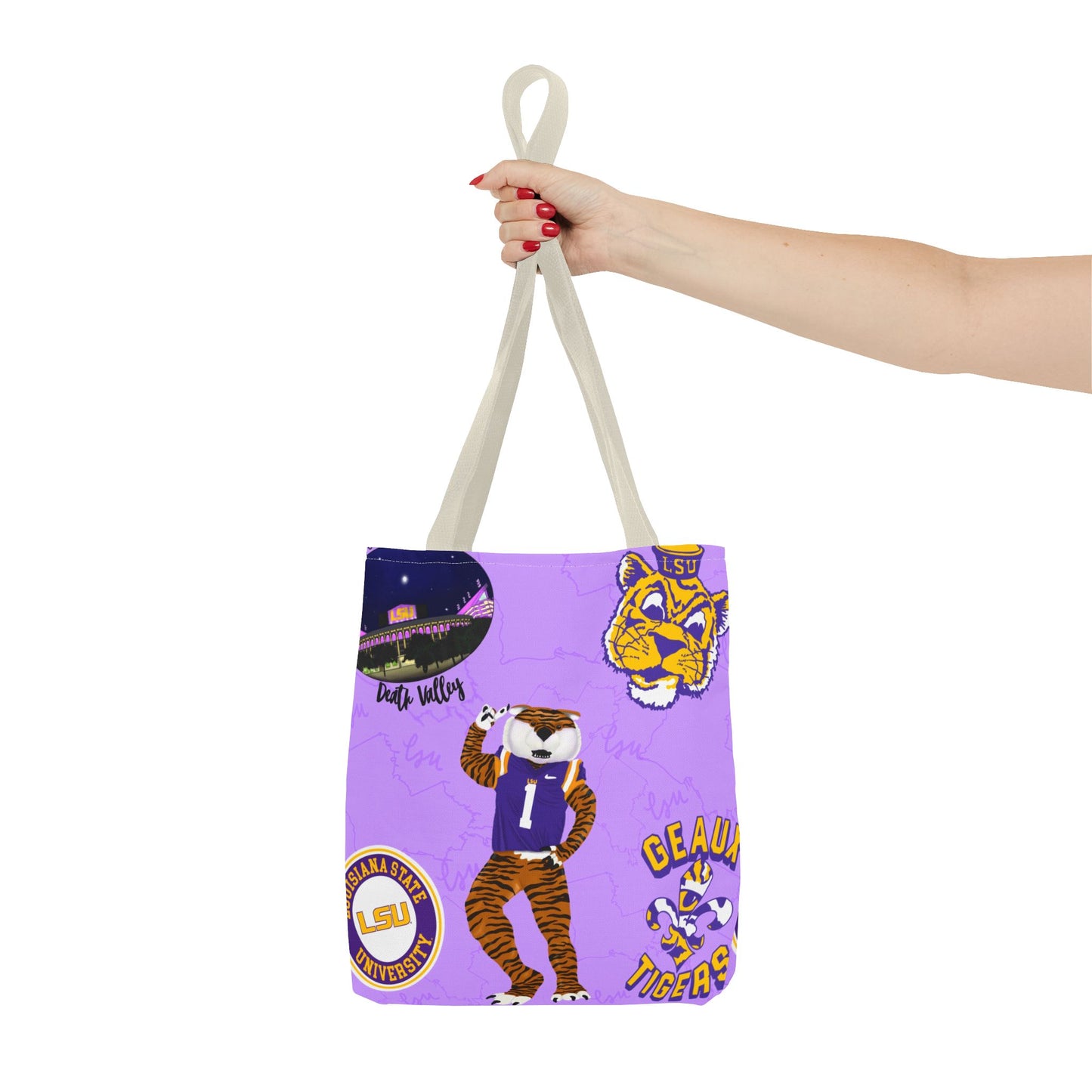 LSU Spirit Tote Bag, Purple Graphic Tote, College Pride Bag, Everyday Essentials, Game Day Tote, Unique Gifts for Students