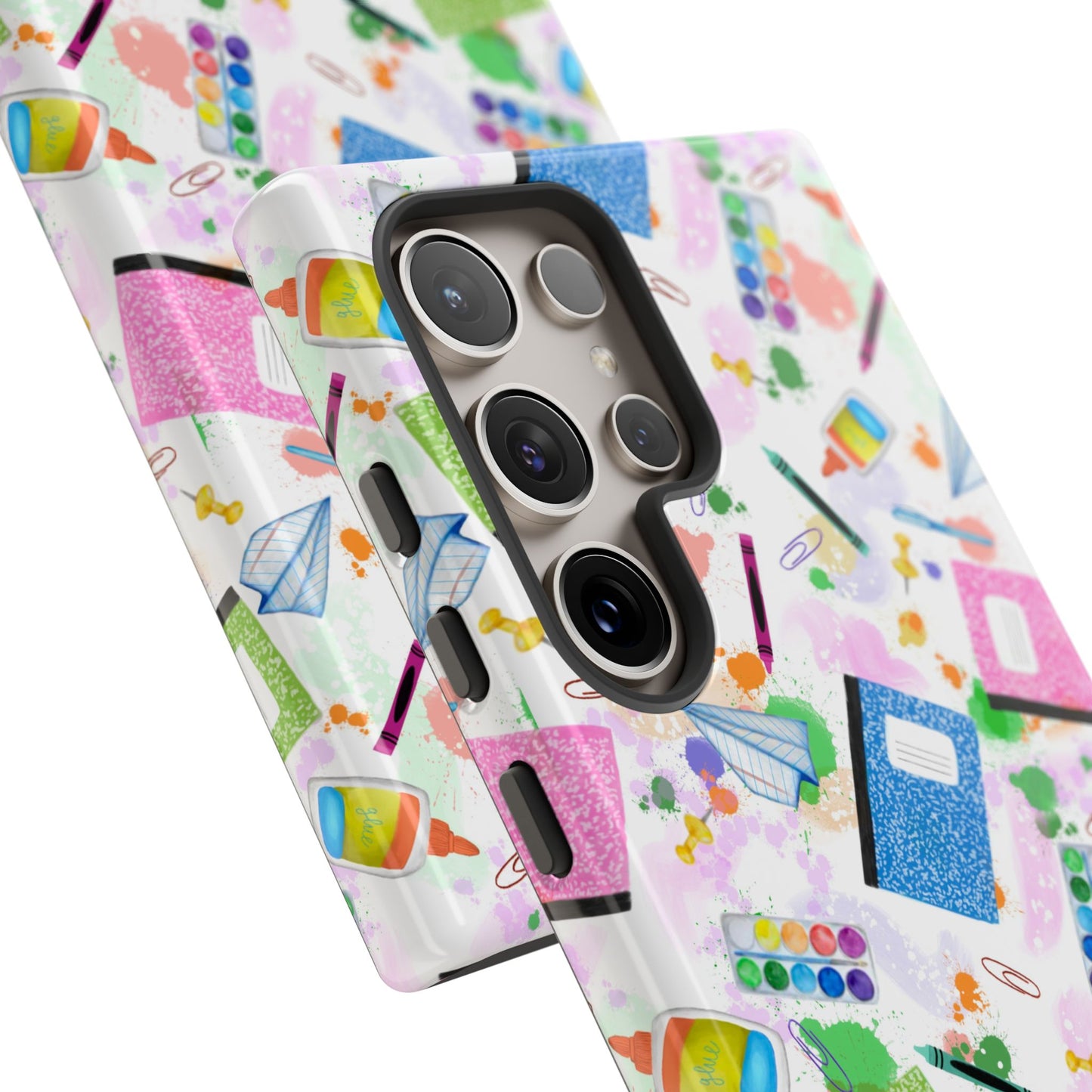 Colorful Art-Themed Phone Case, Cute Creative Gift for Artists, Unique Mobile Cover, Fun School Supplies Case, Bright Art Supplies Design