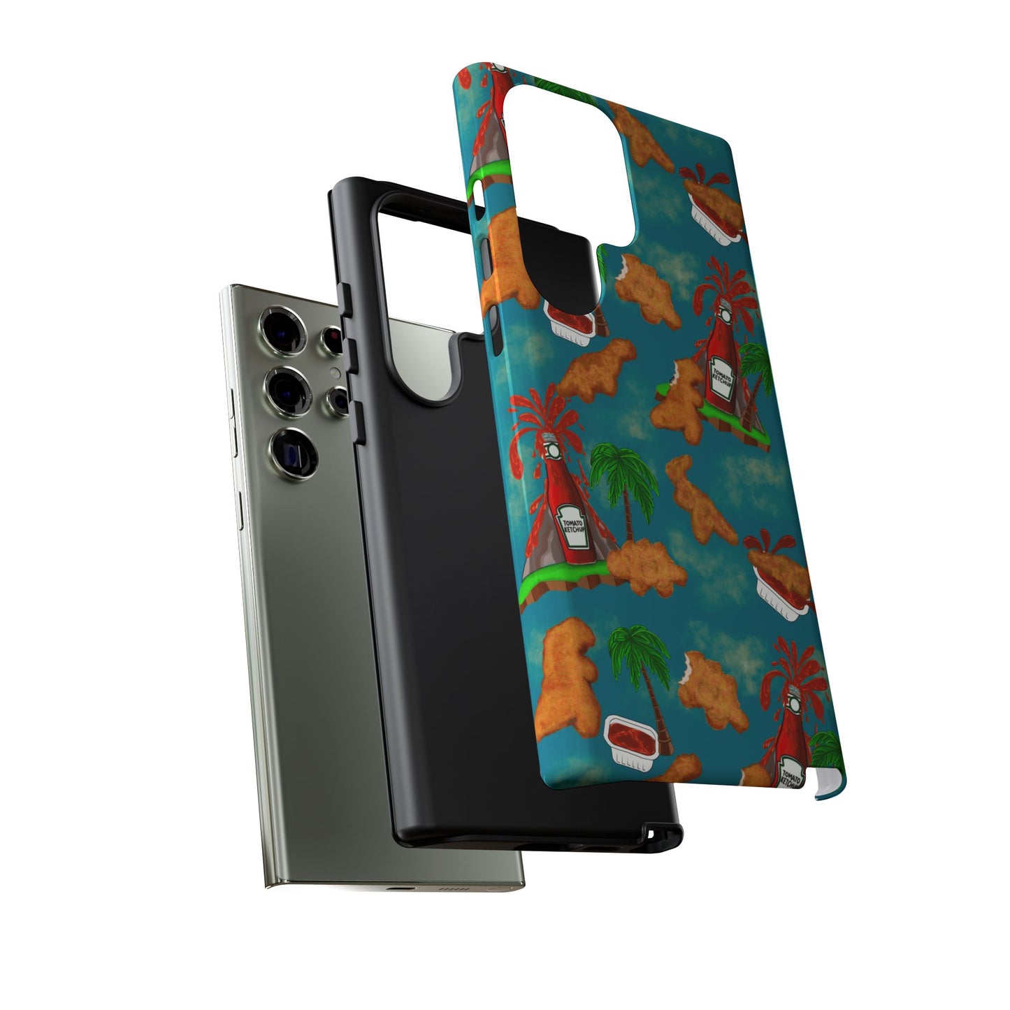 Dino Nuggets Phone Case - Tropical Vibes & Humor, Perfect Gift for Friends, Summer BBQ, Beach Lovers, Unique Accessory, Tough Cases