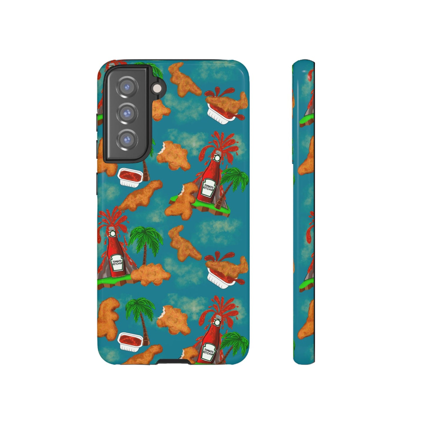 Dino Nuggets Phone Case - Tropical Vibes & Humor, Perfect Gift for Friends, Summer BBQ, Beach Lovers, Unique Accessory, Tough Cases