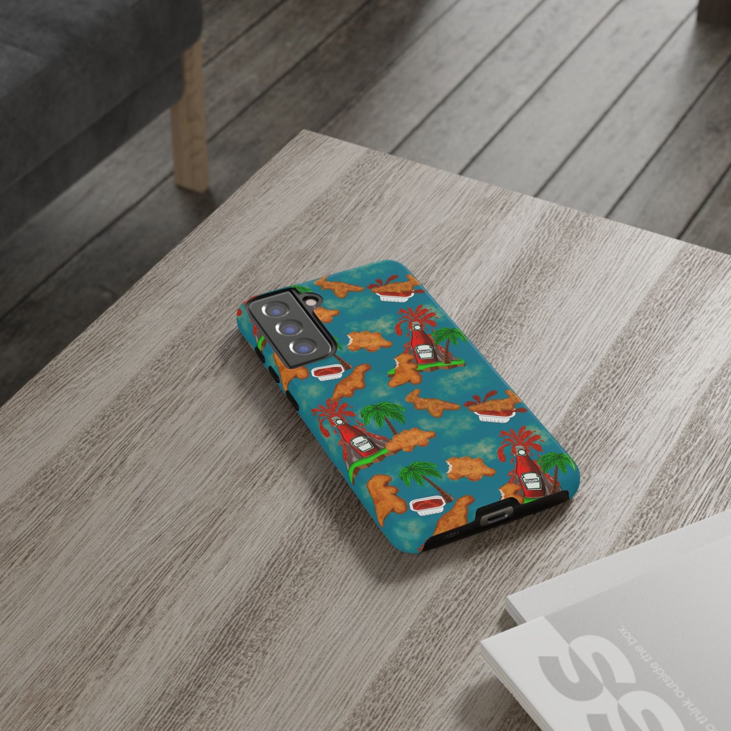 Dino Nuggets Phone Case - Tropical Vibes & Humor, Perfect Gift for Friends, Summer BBQ, Beach Lovers, Unique Accessory, Tough Cases