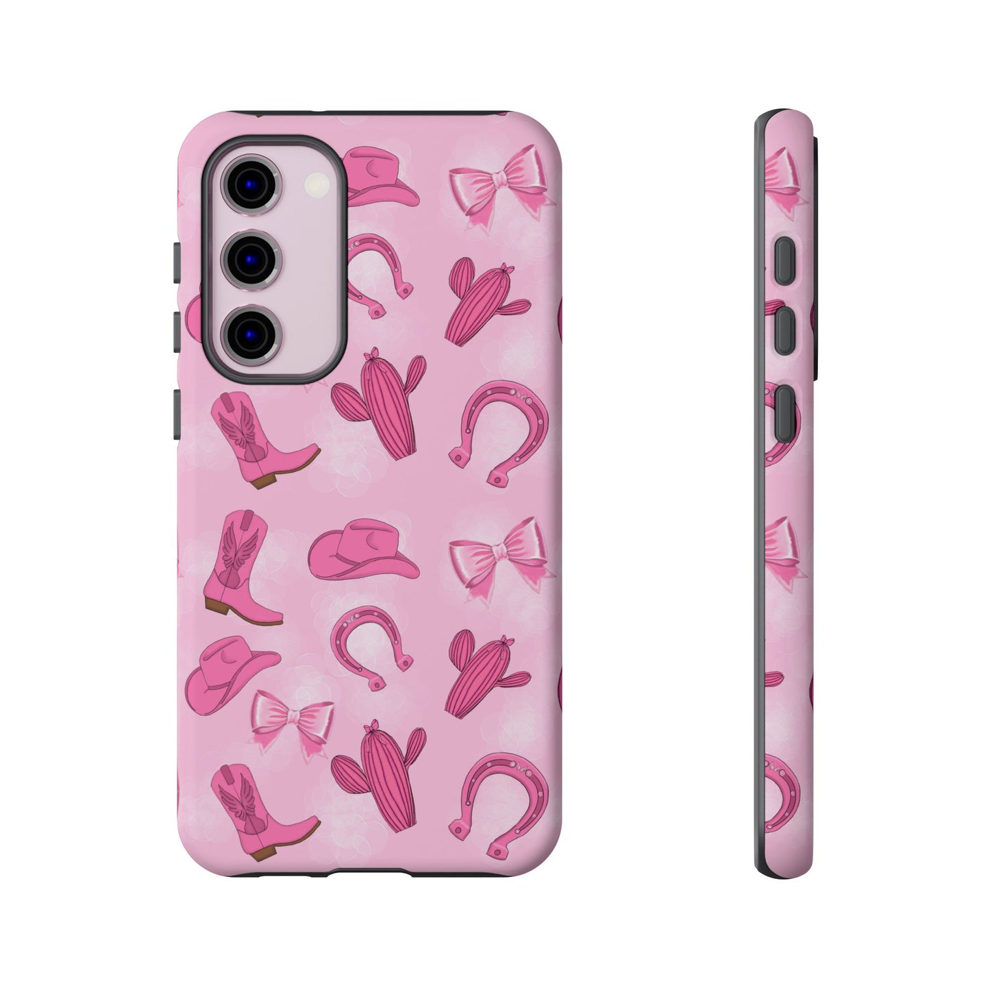 Cowgirl Chic Phone Case, Western Style Tough Case, Cute Pink Cowboy Theme, Gift for Rodeo Lovers, Country Western Decor