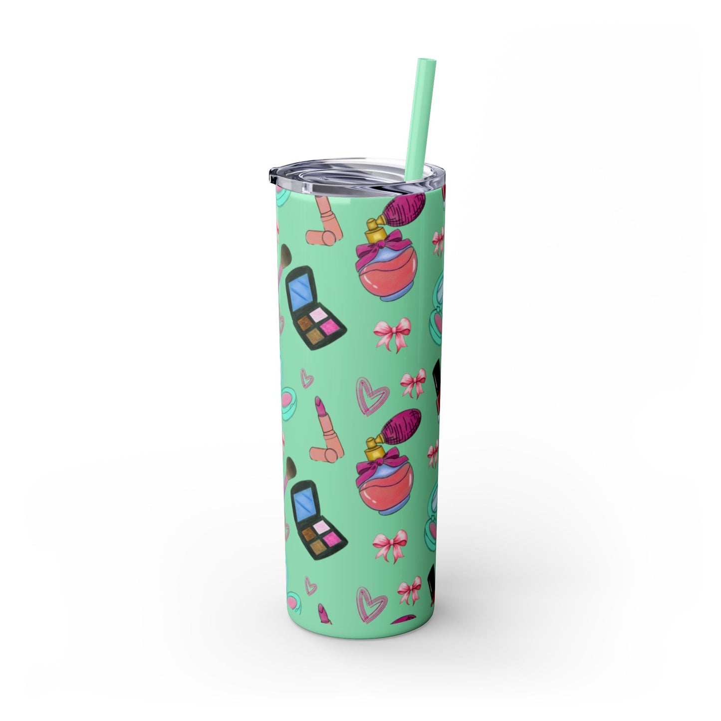 Cosmetic-Themed Skinny Tumbler with Straw | Perfect Gift for Makeup Lovers, Fashionistas, Beauty Enthusiasts, Birthday Celebrations, [...]