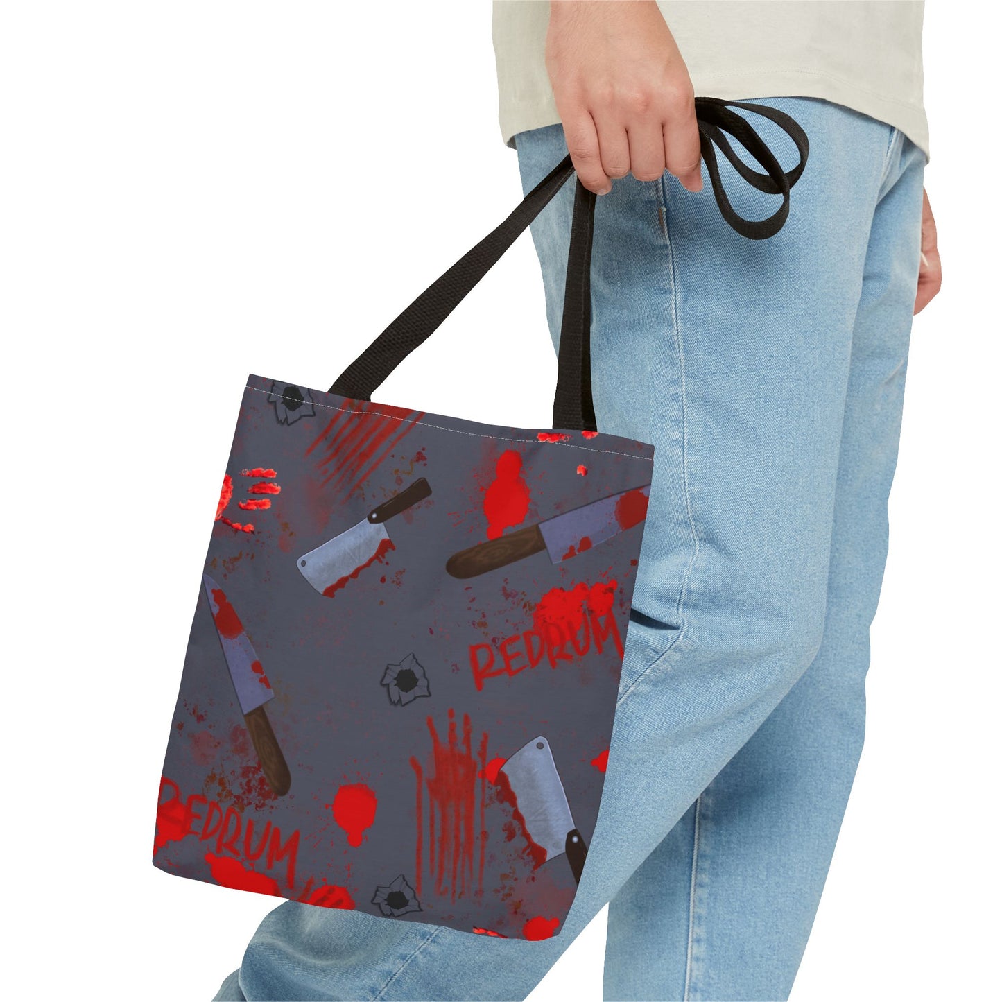 Gory Tote Bag with Redrum Design, Horror Aesthetic Bag, Perfect for Halloween, Gift for Horror Fans, Unique Movie-Inspired Accessory
