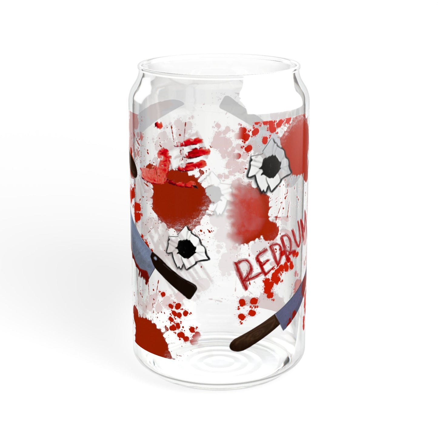 Blood Splatter Sipper Glass, 16oz | Perfect for Halloween, Parties, Gifting & Decor, Unique Drinkware, Decorative Jar