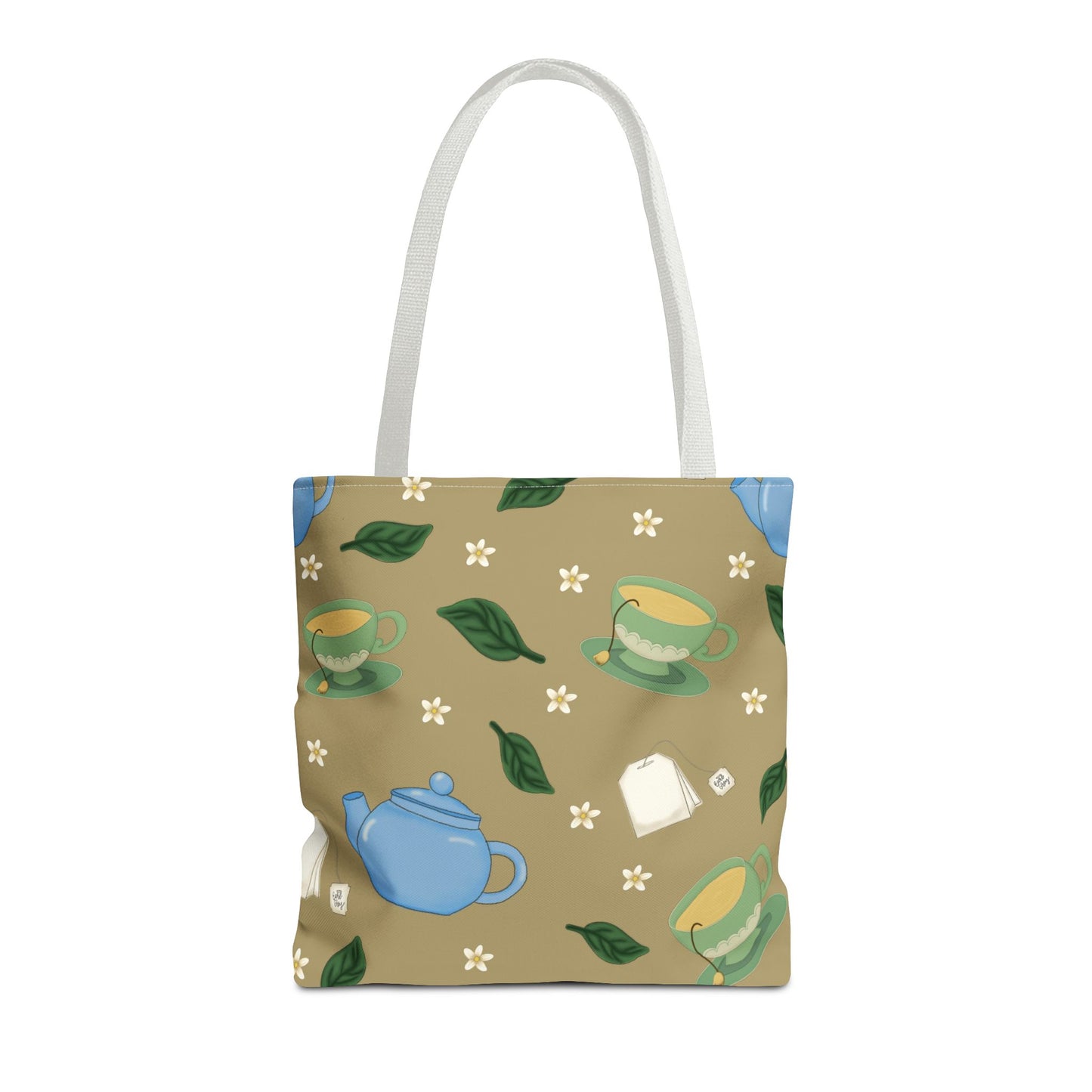Teapot Tote Bag, Eco-Friendly Shopping Bag, Floral Design Tote, Gift for Tea Lovers, Everyday Carryall
