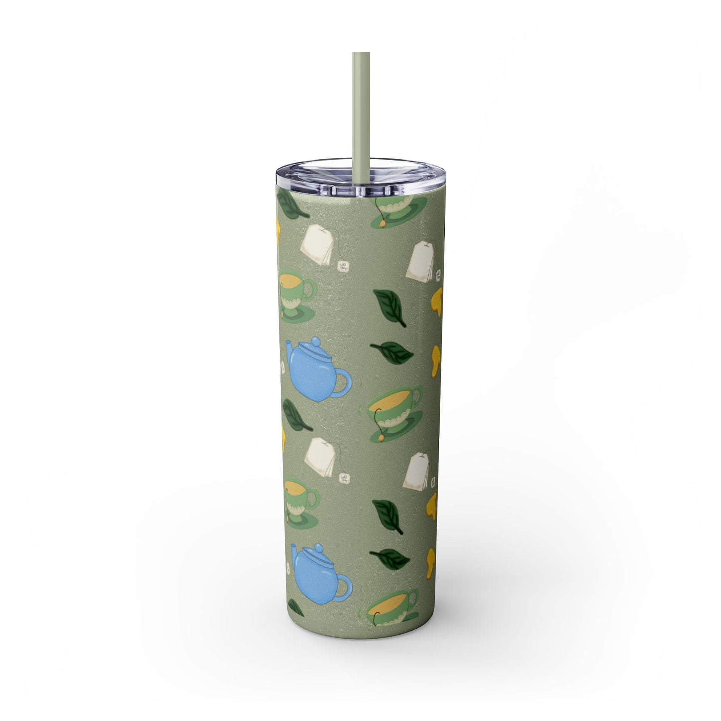 Charming Tea Themed Tumbler, Stylish Drinkware for Tea Lovers, Perfect for Gifts, Home, Travel, Eco-Friendly Beverage Container
