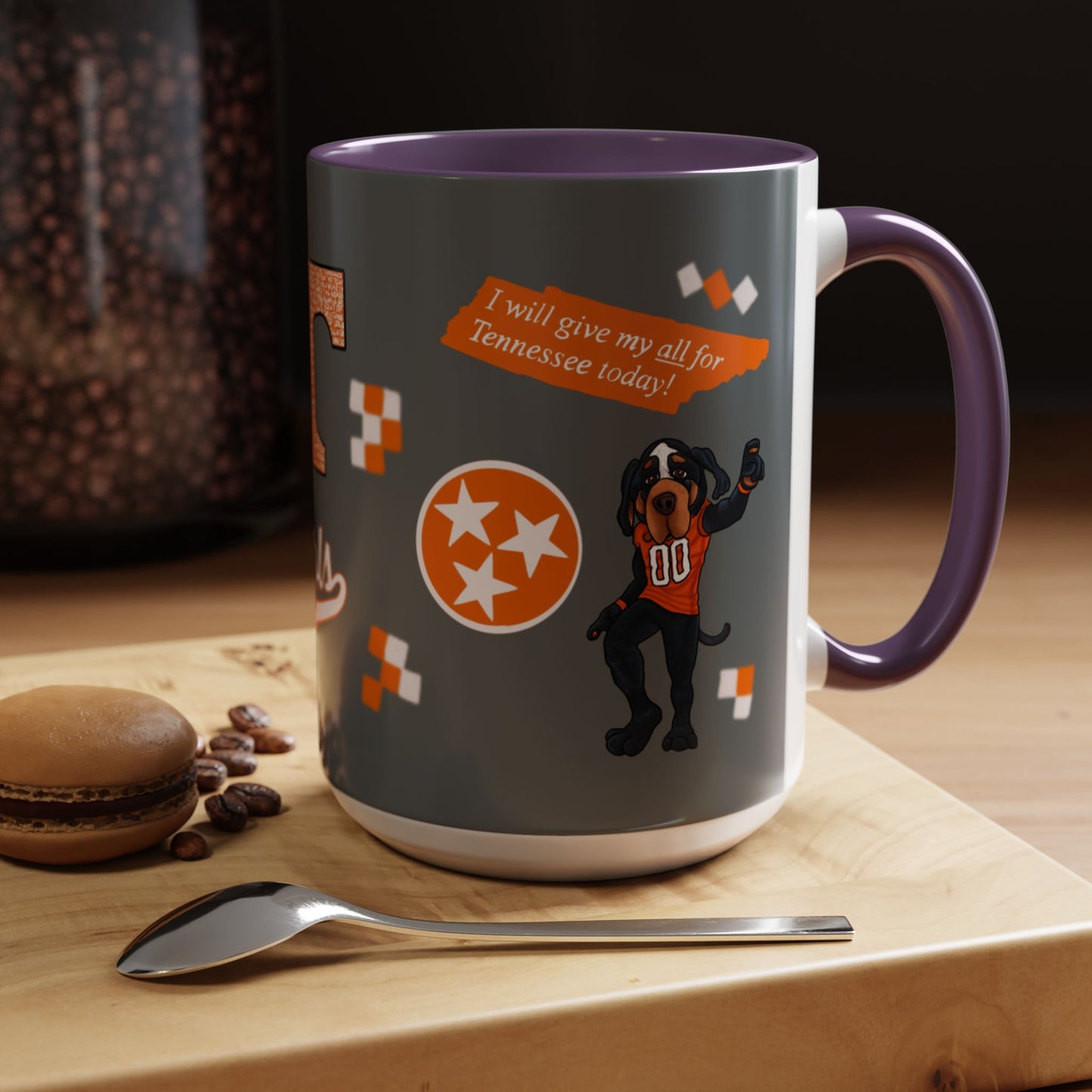 Tennessee Spirit Coffee Mug, Perfect for Gameday, College Student Gift, Unique Drinkware, Sports Fan Mug, Show Your Team Pride