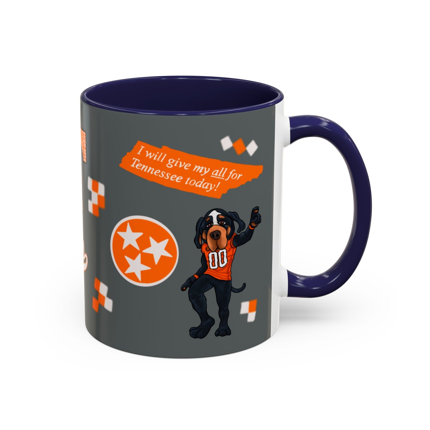 Tennessee Spirit Coffee Mug, Perfect for Gameday, College Student Gift, Unique Drinkware, Sports Fan Mug, Show Your Team Pride