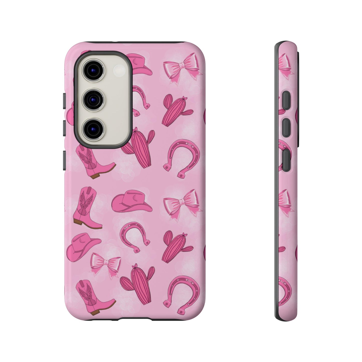 Cowgirl Chic Phone Case, Western Style Tough Case, Cute Pink Cowboy Theme, Gift for Rodeo Lovers, Country Western Decor