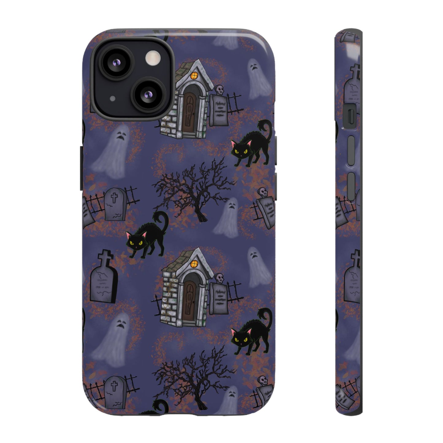 Halloween Phone Case, Spooky Cat Design, Tough Phone Cover, Gift for Cat Lovers, Fall Decor, Halloween Accessories