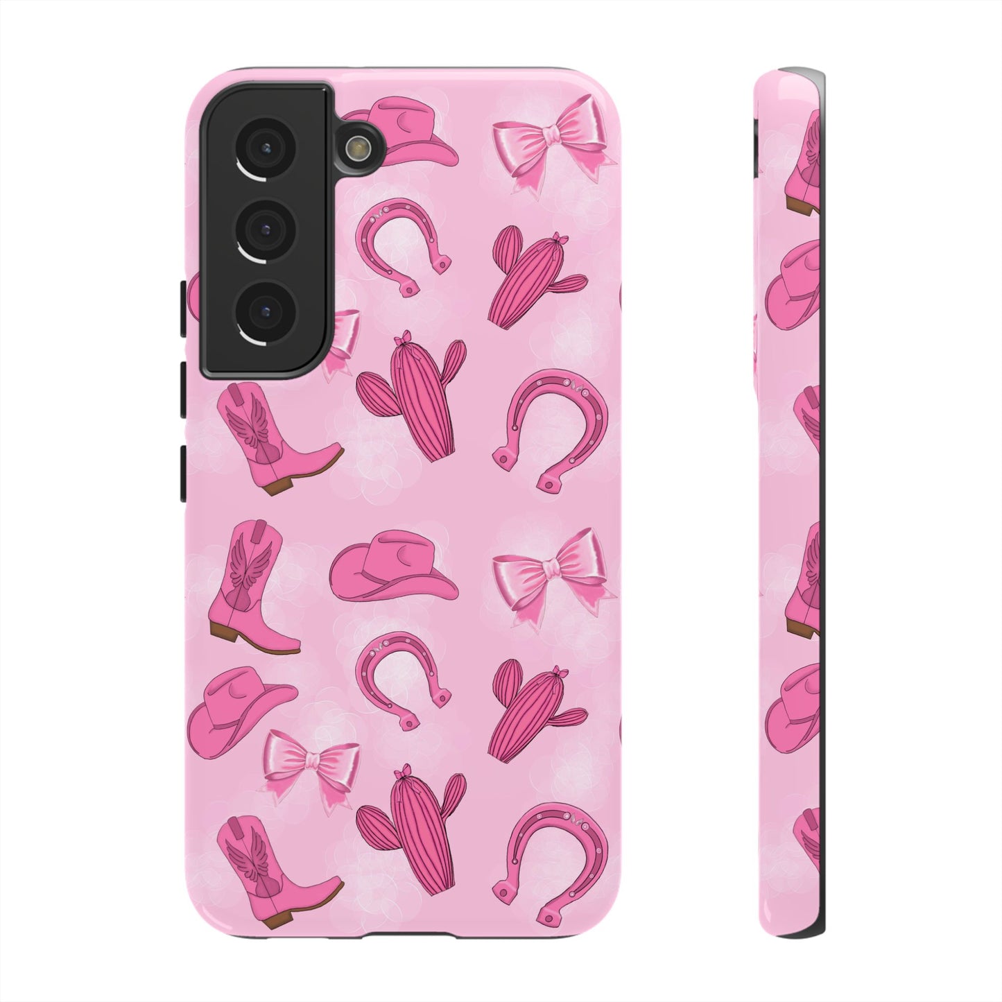 Cowgirl Chic Phone Case, Western Style Tough Case, Cute Pink Cowboy Theme, Gift for Rodeo Lovers, Country Western Decor