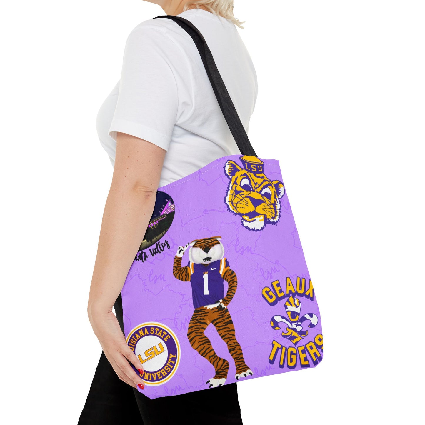 LSU Spirit Tote Bag, Purple Graphic Tote, College Pride Bag, Everyday Essentials, Game Day Tote, Unique Gifts for Students