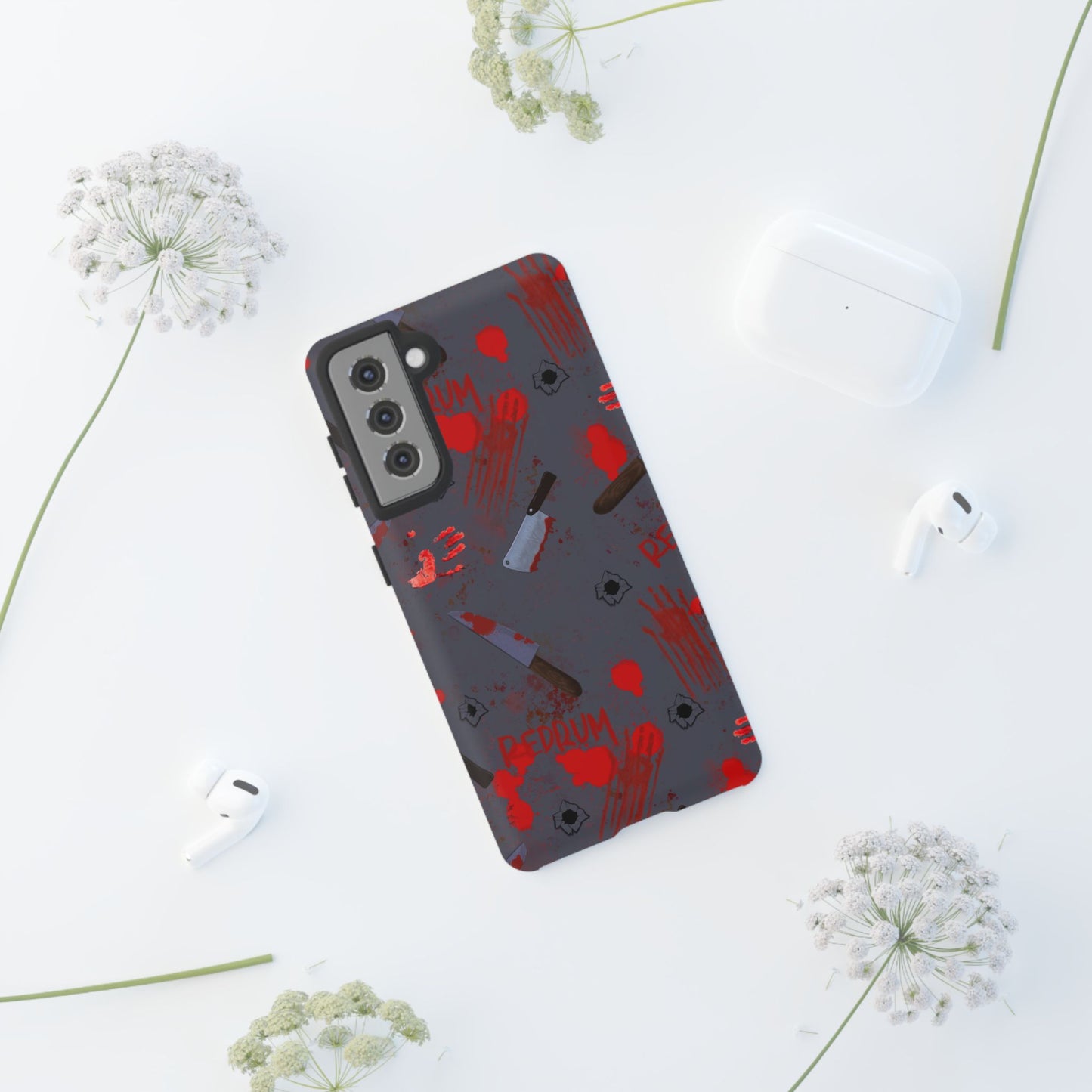 Blood Splatter Phone Case, Tough Case for Horror Fans, Halloween Accessory, Unique Gift for Gamers, Spooky Phone Cover