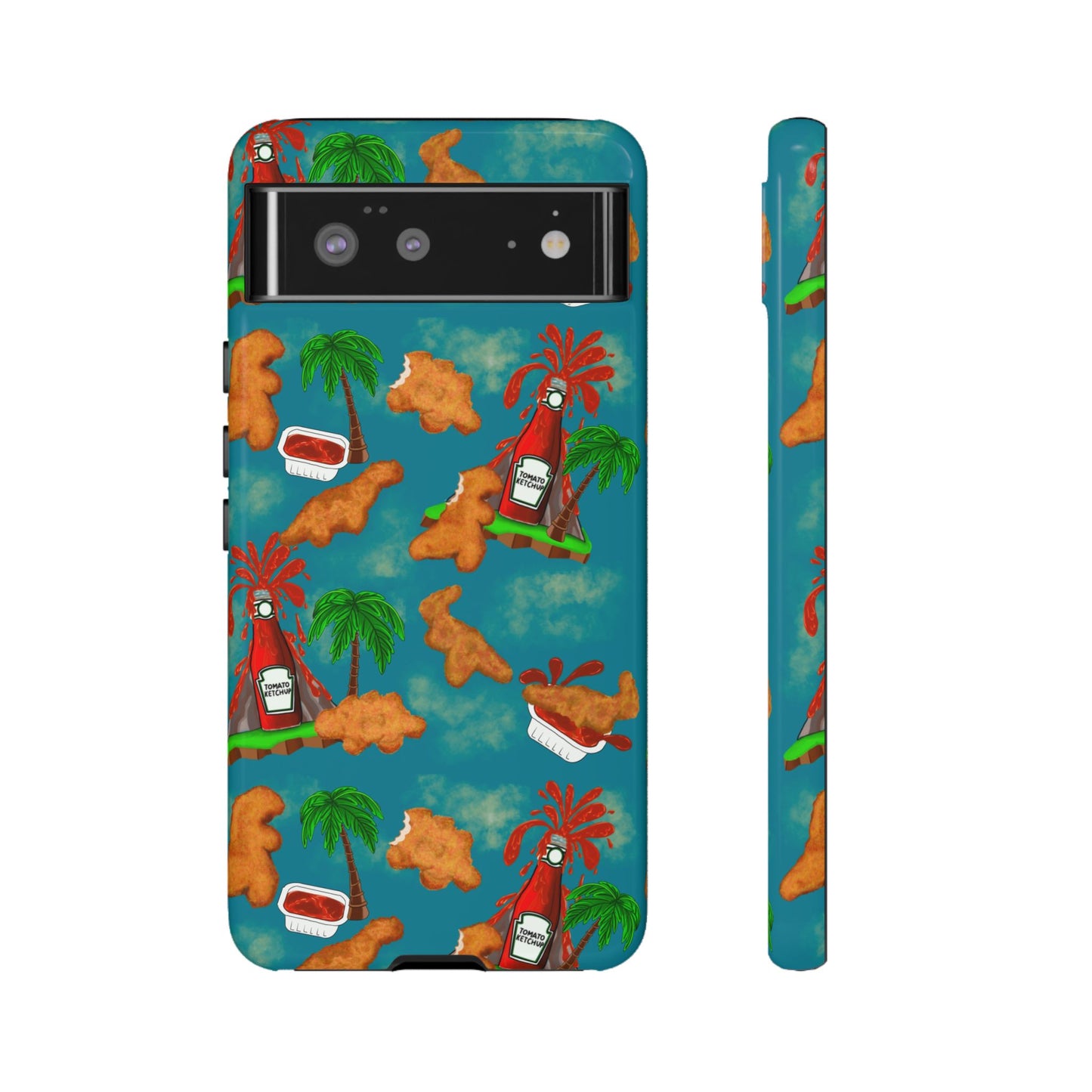 Dino Nuggets Phone Case - Tropical Vibes & Humor, Perfect Gift for Friends, Summer BBQ, Beach Lovers, Unique Accessory, Tough Cases