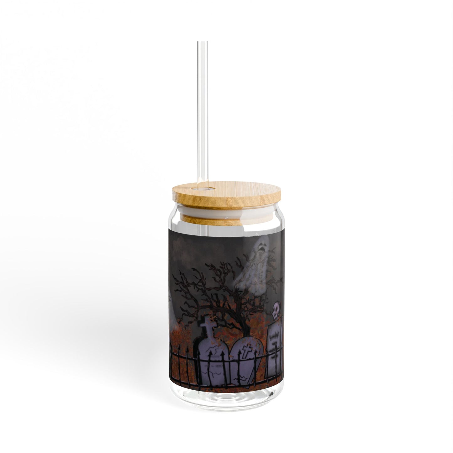 Graveyard Sipper Glass, 16oz - Halloween Water Bottle, Ghoulish Drinkware, Cute Ghost Decoration, Fun Halloween Party Favor, Eco-Friendly [...]