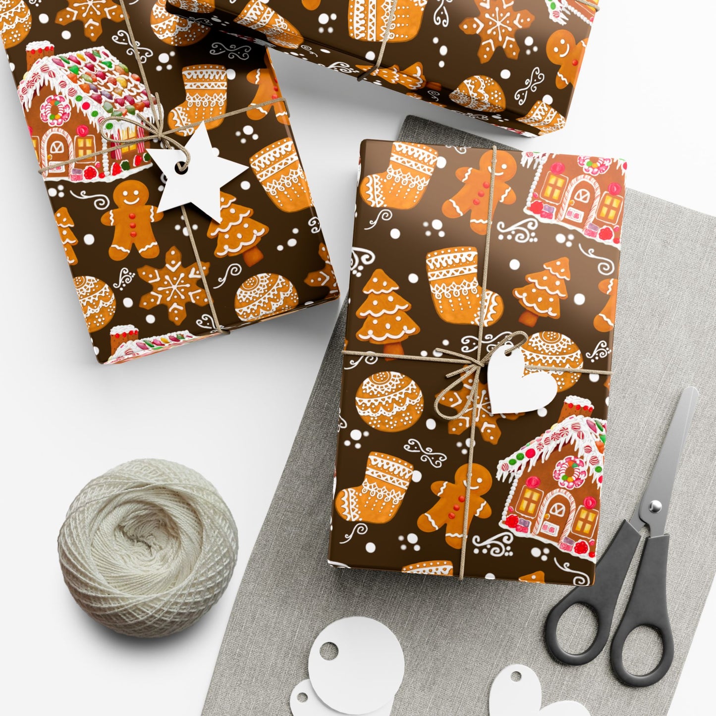 Gingerbread House Holiday Gift Wrap Paper