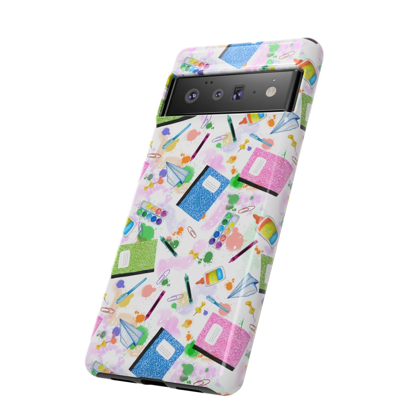 Colorful Art-Themed Phone Case, Cute Creative Gift for Artists, Unique Mobile Cover, Fun School Supplies Case, Bright Art Supplies Design