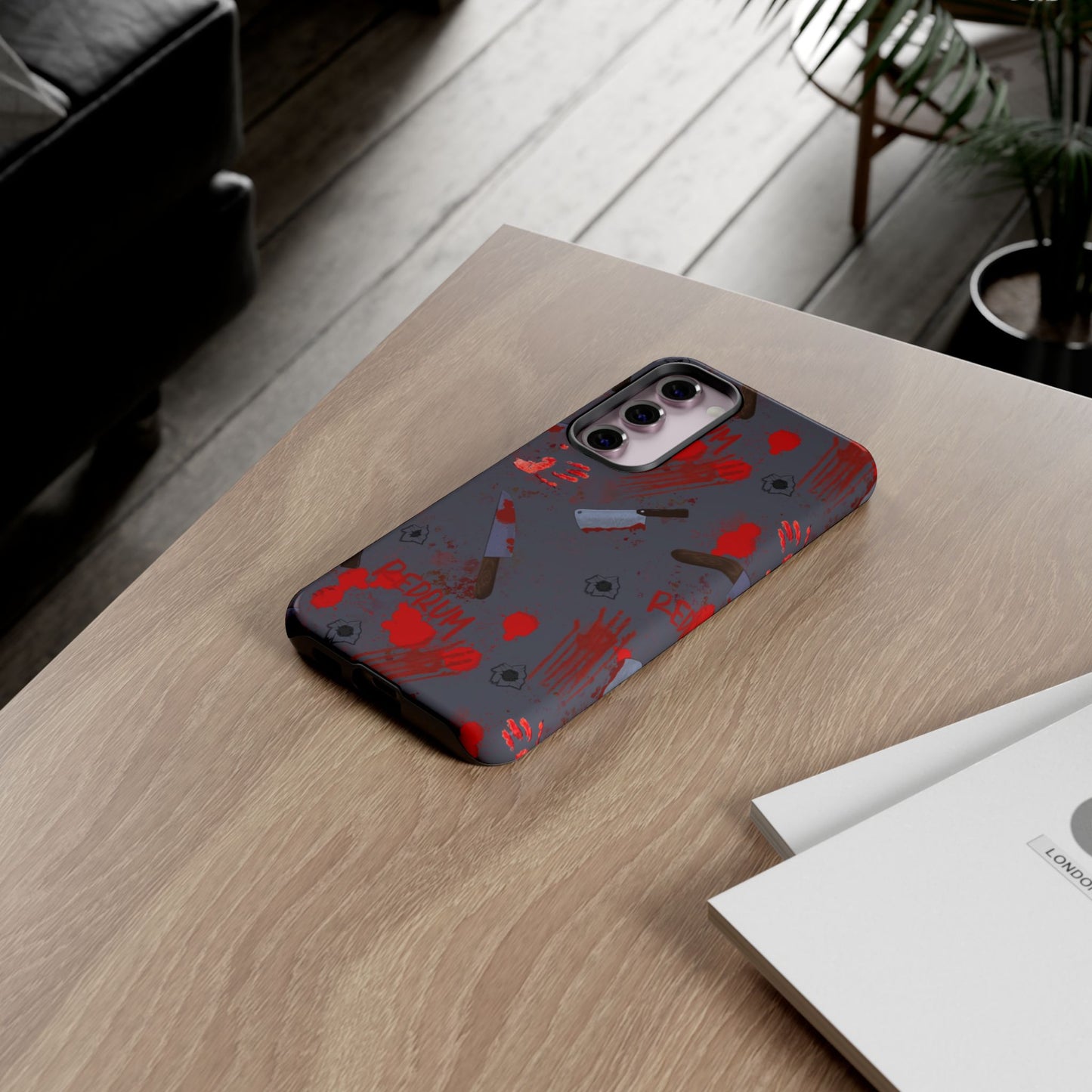 Blood Splatter Phone Case, Tough Case for Horror Fans, Halloween Accessory, Unique Gift for Gamers, Spooky Phone Cover