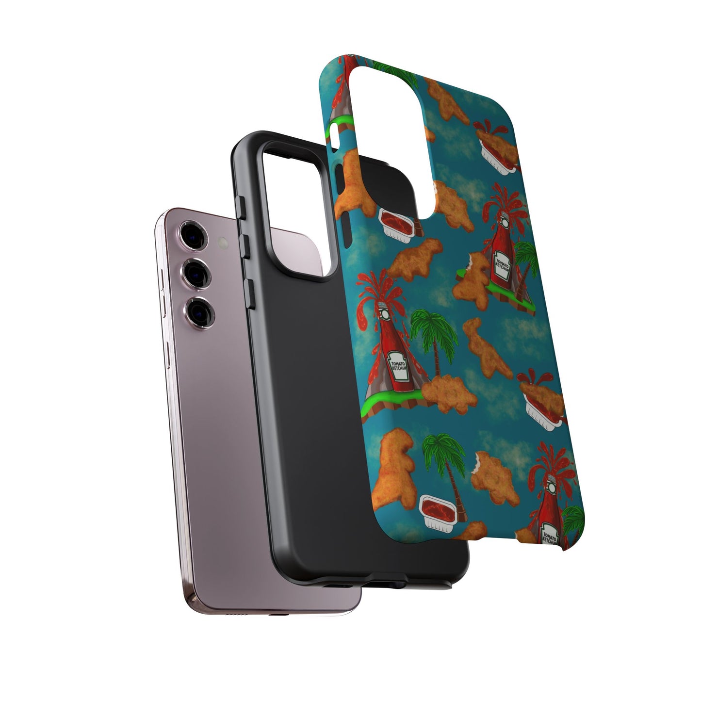 Dino Nuggets Phone Case - Tropical Vibes & Humor, Perfect Gift for Friends, Summer BBQ, Beach Lovers, Unique Accessory, Tough Cases